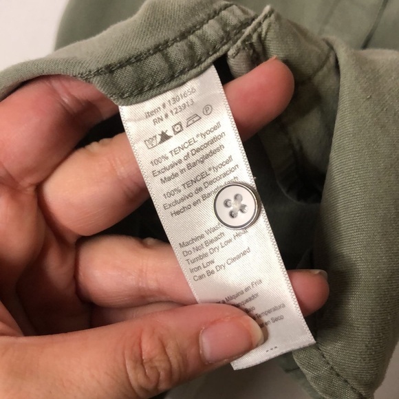 JACHS Girlfriend Short Dolman Sleeve Button Up V Neck Round Hem Shirt Top XL - Picture 8 of 10